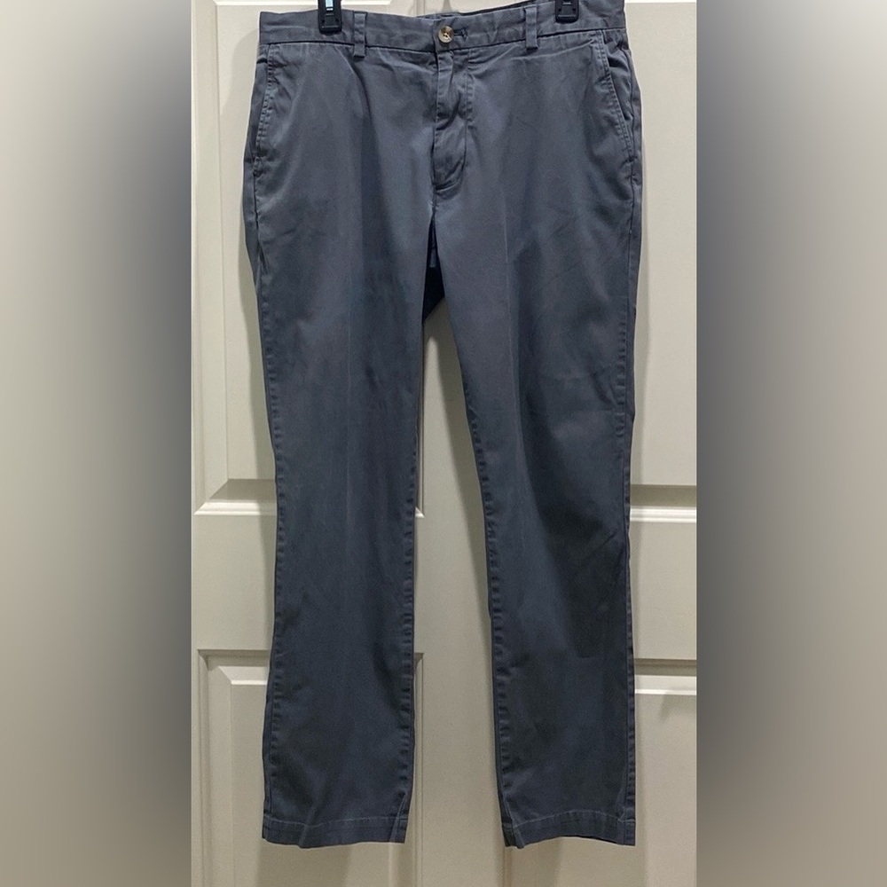 Vineyard Vines by Shep & Ian Breaker Grey Cotton Blend Side Pockets Pants SZ 34